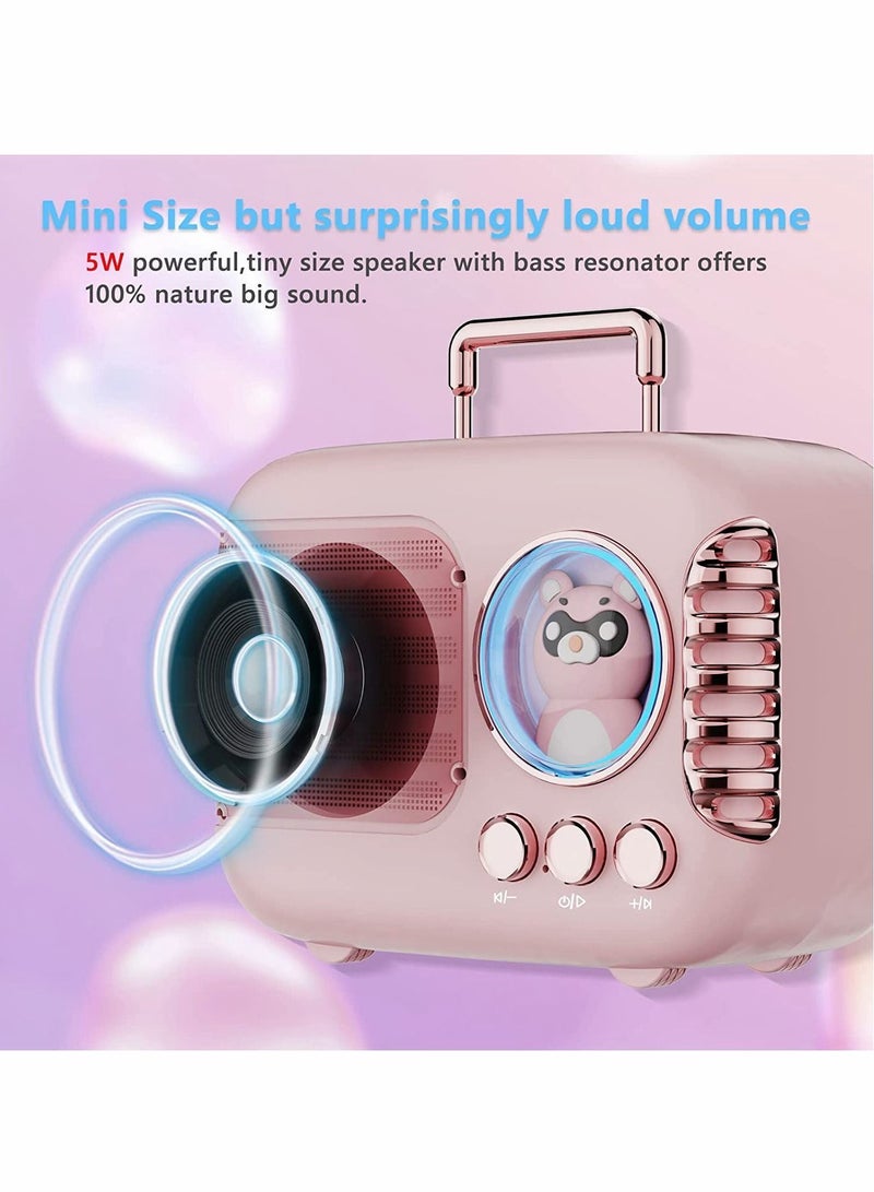 Y&D Bluetooth Speaker Cute,Portable Wireless Retro with Built-in Mic Cute Decor,TF,Vintage Mini for Kitchen Desk Bedrooms Accessories Party Outdoors Android iOS  - Image 3