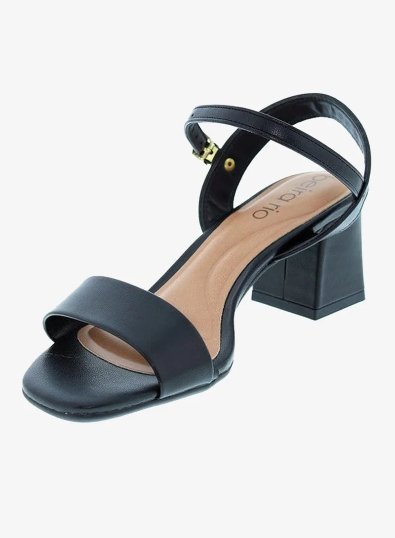 Beira Rio Ladies Mid Heel Sandals Black | Made In Brazil
