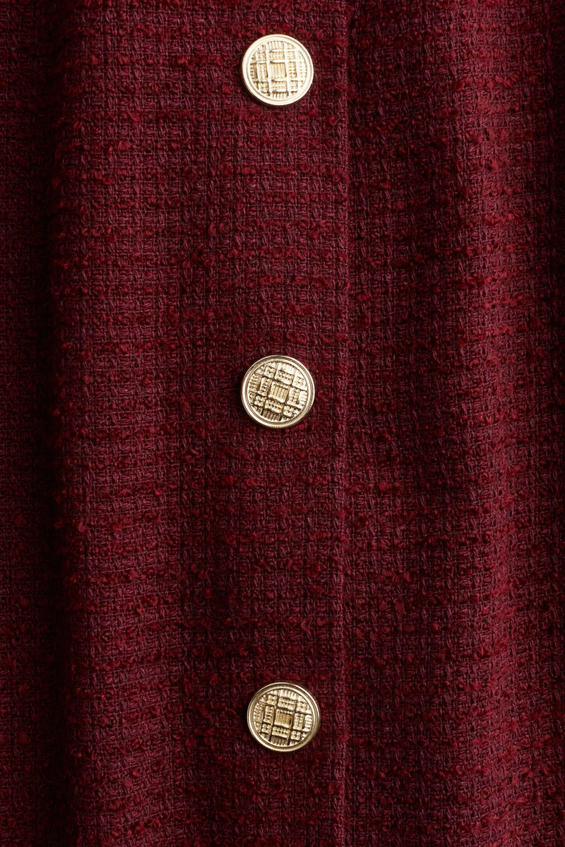 H&M Button-Front Bouclé Dress