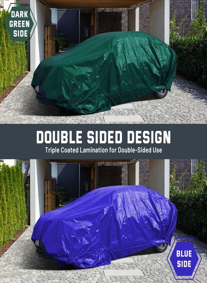 Kesfitt Tarp Heavy Duty Waterproof 10x12FT,16 Mil Thick Tarps Tear&Fade Resistant,UV Resistant,Poly Tarp Cover with Grommets and Reinforced Edges for Outdoor Camping Pools Boat Car(Green/Blue) - Image 3