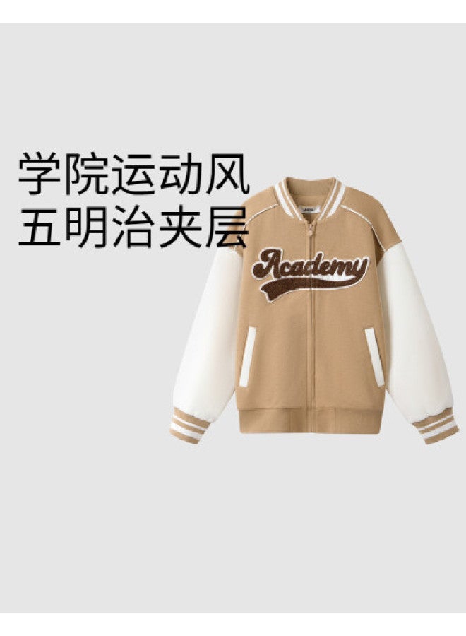 Annil Boys & Girls Baseball Jacket, Spring/autumn Casual Sporty Patchwork Coat For Kids & Teens - Image 1