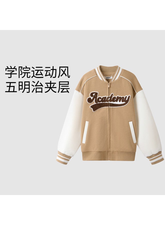 Annil Boys & Girls Baseball Jacket, Spring/autumn Casual Sporty Patchwork Coat For Kids & Teens - Image 2