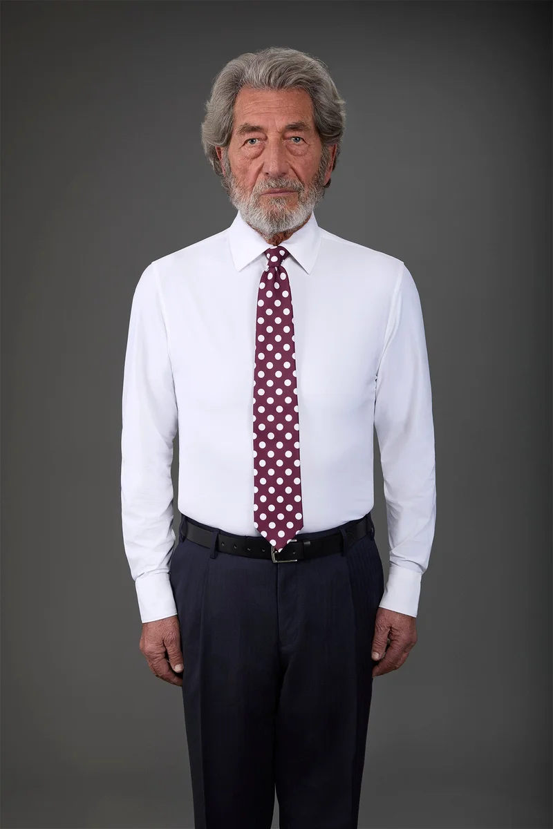 Doppelganger Men's stretch shirt with classic collar in twill construction stretch nylon fabric - White