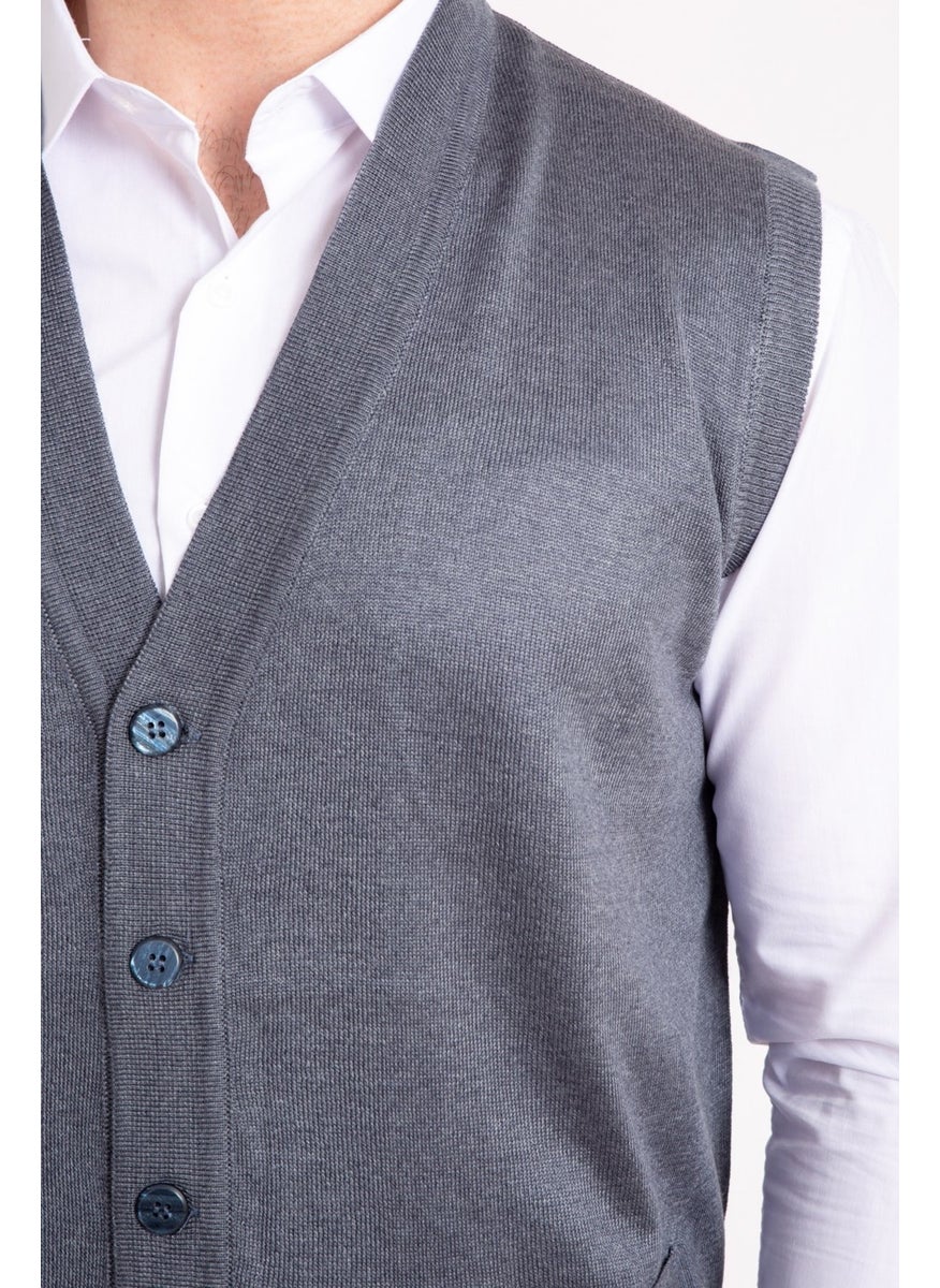 Mutlu City - Men's Middle Age and Above Fine Wool Knitwear Knitted Father's Vest 5110 - Image 1