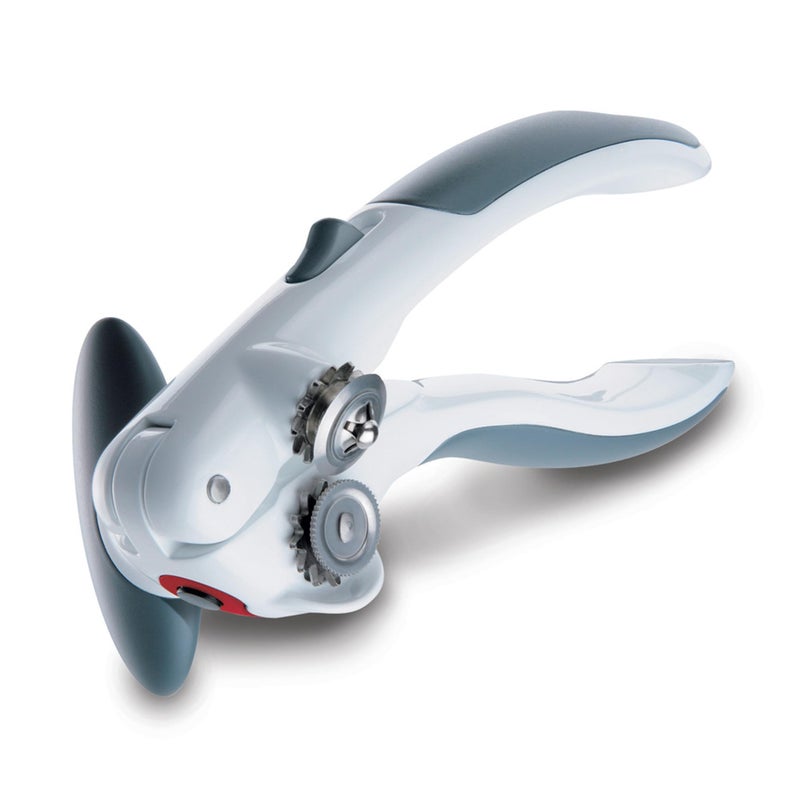 Zyliss Lock N Lift Can Opener with Lid Lifter Magnet Manual Opener with Locking Mechanism EasytoTurn Magnetic Can Opener WhiteGray