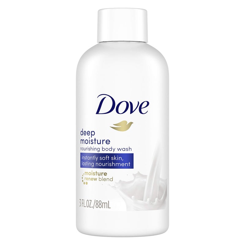 Dove Body Wash Deep Moisture for 24hr Lotion-Soft Skin Moisturizing Skin Cleanser with No Sulfates No Parabens 3 oz - Image 1