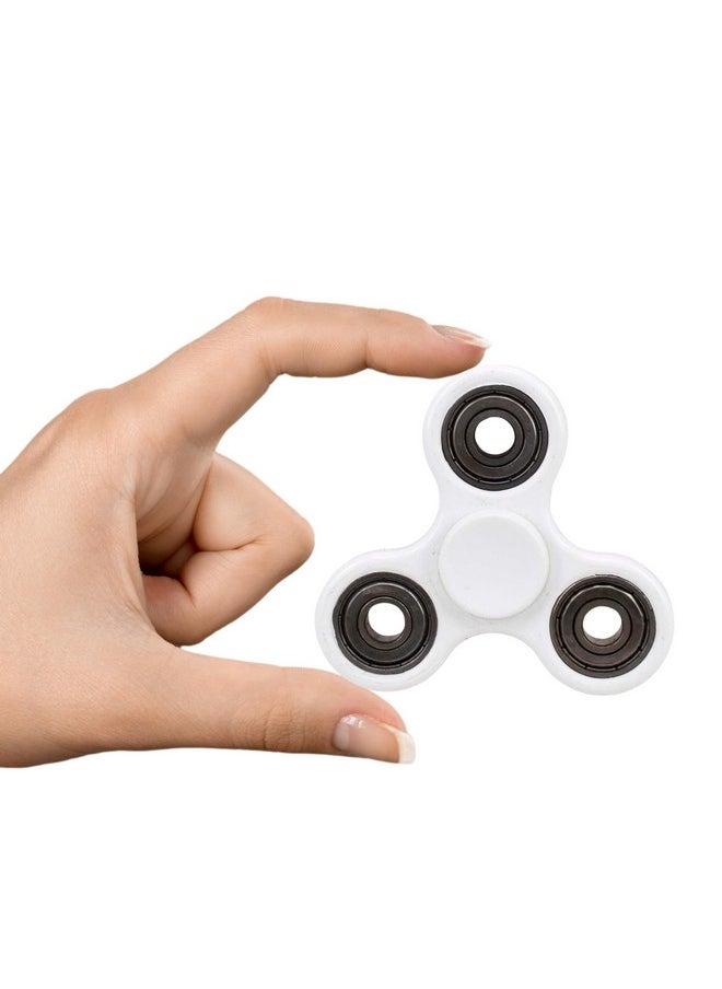 Premsons - Premsons® Hand Spinner Desk Toy - High Speed Smooth Finger Spin Sensory Fidget Stress Relief Game Play for Kids & Adults - Birthday Party Gift - Four Bearing - White - Image 1