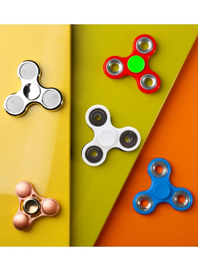 Premsons - Premsons® Hand Spinner Desk Toy - High Speed Smooth Finger Spin Sensory Fidget Stress Relief Game Play for Kids & Adults - Birthday Party Gift - Four Bearing - White - Image 1