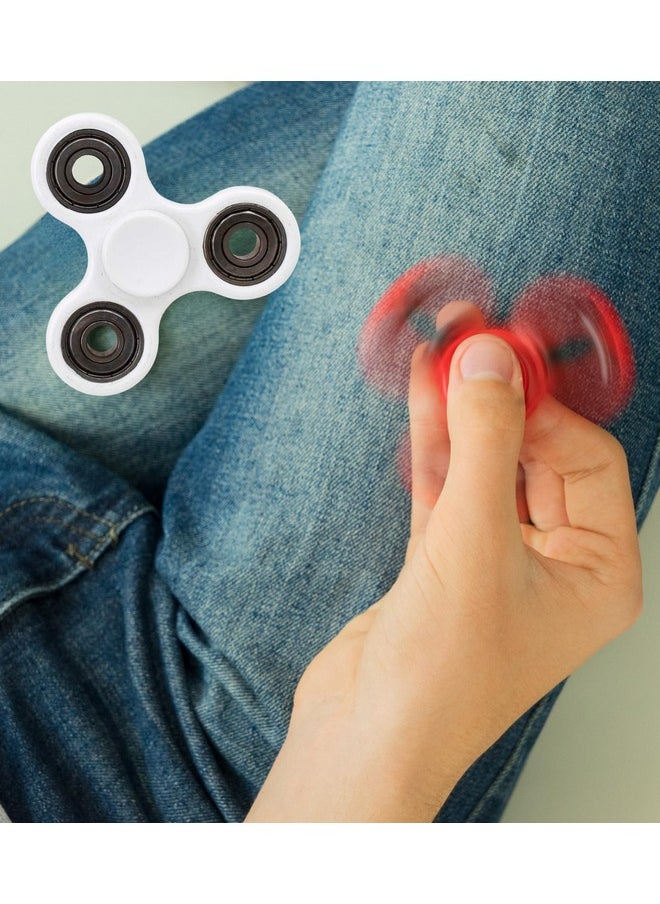 Premsons - Premsons® Hand Spinner Desk Toy - High Speed Smooth Finger Spin Sensory Fidget Stress Relief Game Play for Kids & Adults - Birthday Party Gift - Four Bearing - White - Image 1