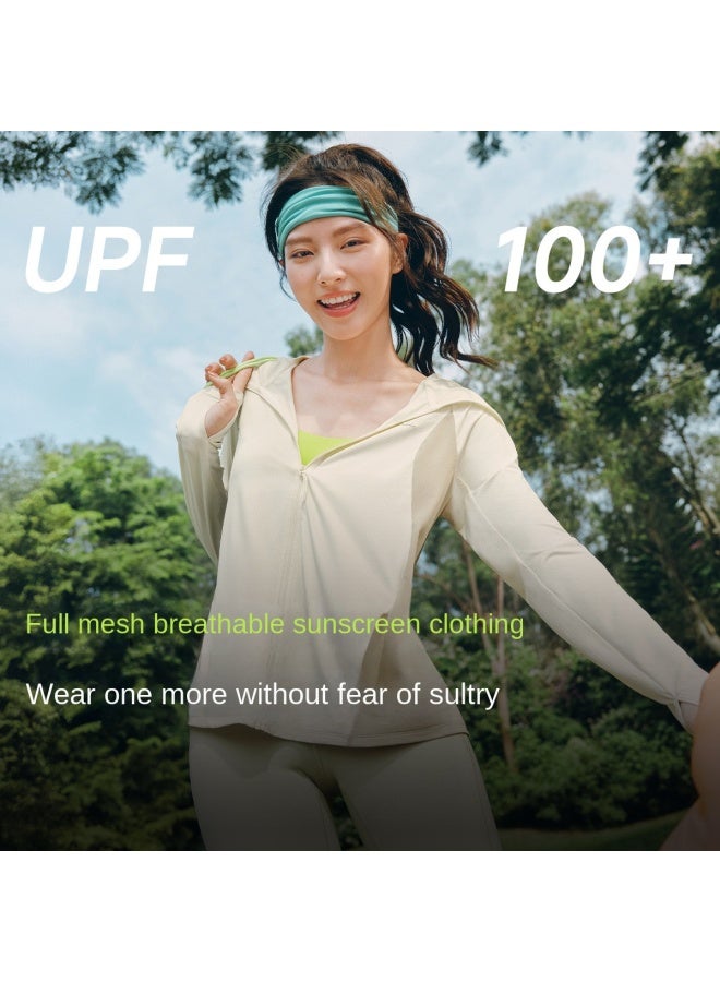 نيو سترة نسائية جديدة مريحة تسمح بمرور الهواء للحماية من الشمس، ملابس خارجية رياضية خفيفة الوزن ذات ملمس منعش للحماية من الأشعة فوق البنفسجية في الصيف لملابس البشرة - Image 2