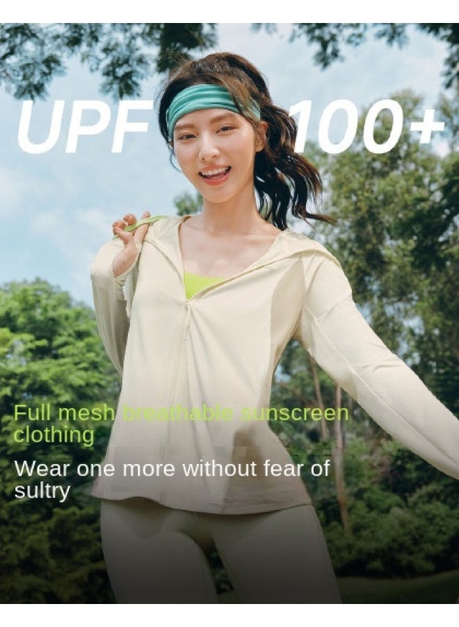 نيو سترة نسائية جديدة مريحة تسمح بمرور الهواء للحماية من الشمس، ملابس خارجية رياضية خفيفة الوزن ذات ملمس منعش للحماية من الأشعة فوق البنفسجية في الصيف لملابس البشرة - Image 1