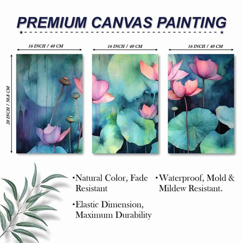 SAF paintings Set Of 3 Wooden Framed Canvas Painting Abstract Floral Theme Canvas Wall Art Painting for Home Dcor And OfficeFor BedroomLiving Room Home wall and Office Interior CR227 - Image 3