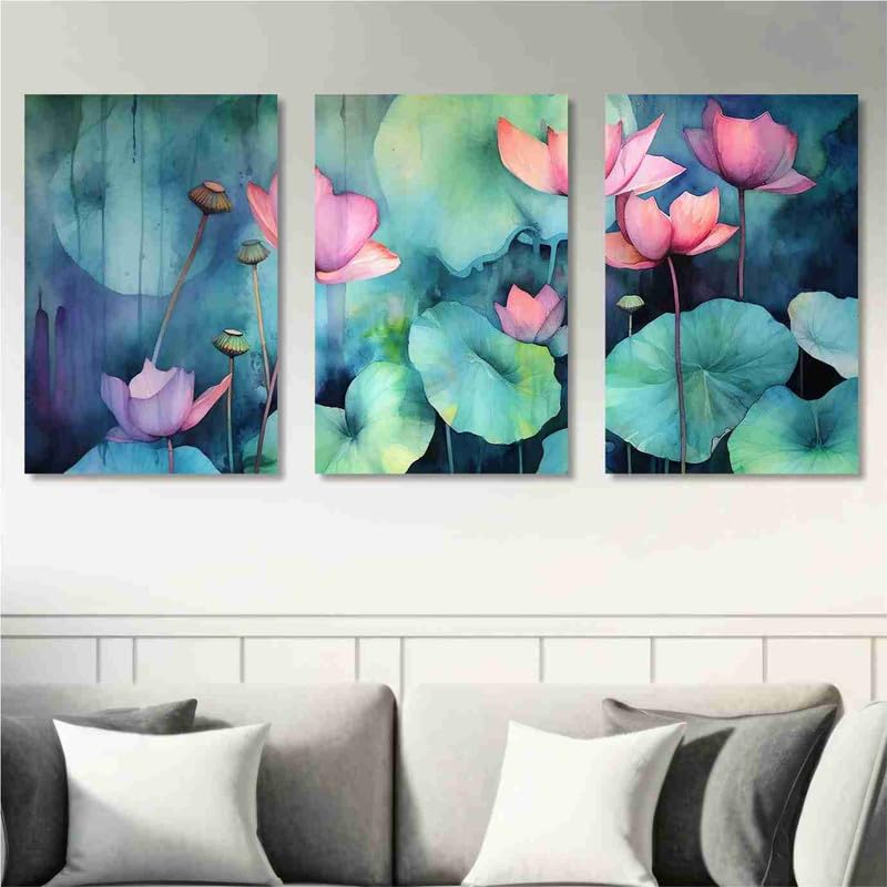 SAF paintings Set Of 3 Wooden Framed Canvas Painting Abstract Floral Theme Canvas Wall Art Painting for Home Dcor And OfficeFor BedroomLiving Room Home wall and Office Interior CR227 - Image 5