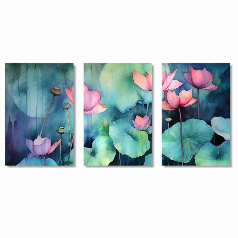 SAF paintings Set Of 3 Wooden Framed Canvas Painting Abstract Floral Theme Canvas Wall Art Painting for Home Dcor And OfficeFor BedroomLiving Room Home wall and Office Interior CR227 - Image 2