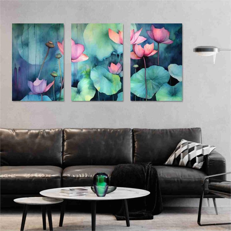 SAF paintings Set Of 3 Wooden Framed Canvas Painting Abstract Floral Theme Canvas Wall Art Painting for Home Dcor And OfficeFor BedroomLiving Room Home wall and Office Interior CR227 - Image 1