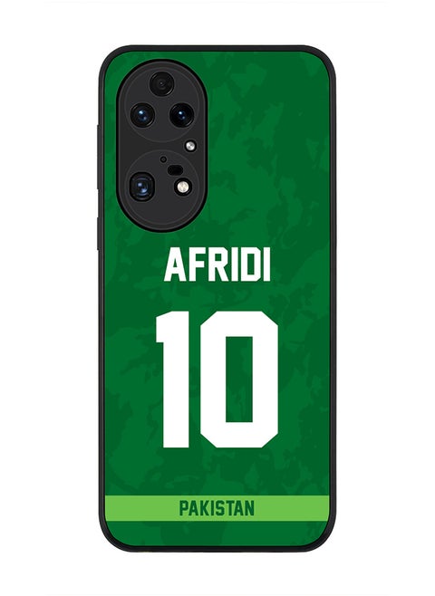Rugged Black Edge Case for Huawei P50 Pro, Slim fit Soft Case Flexible Rubber Edges Thin Cover - Player Name - AFRIDI, Jersey Number- 10
