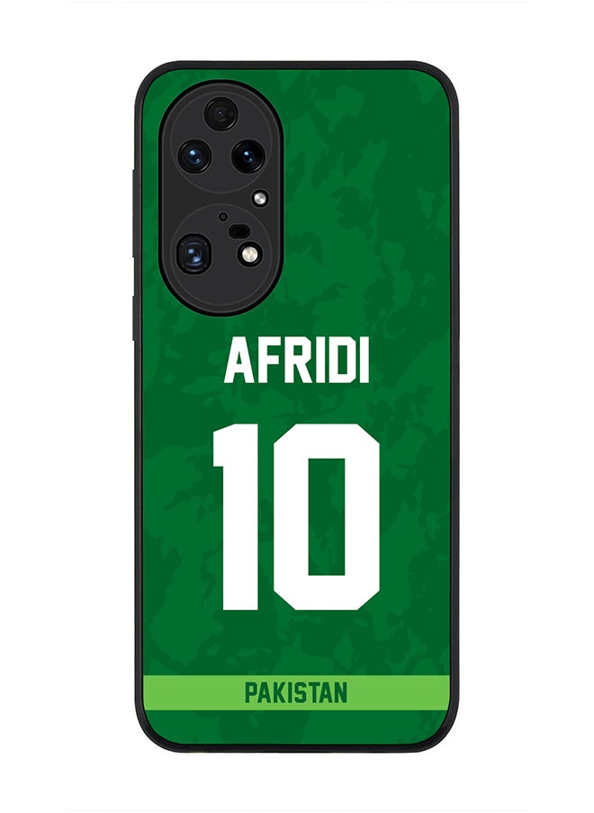 Stylizedd - Rugged Black Edge Case for Huawei P50 Pro, Slim fit Soft Case Flexible Rubber Edges Thin Cover - Player Name - AFRIDI, Jersey Number- 10 - Image 1