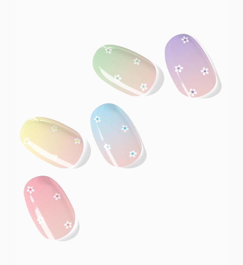 NOVA NAILS NOVA Female Founded Semi Cured Gel Nail Strips Flower Child  The 10 Minute Manicure SalonQuality Works wAny Lamp Easy to Apply  Incl Nail File  Stick Flower Child - Image 1