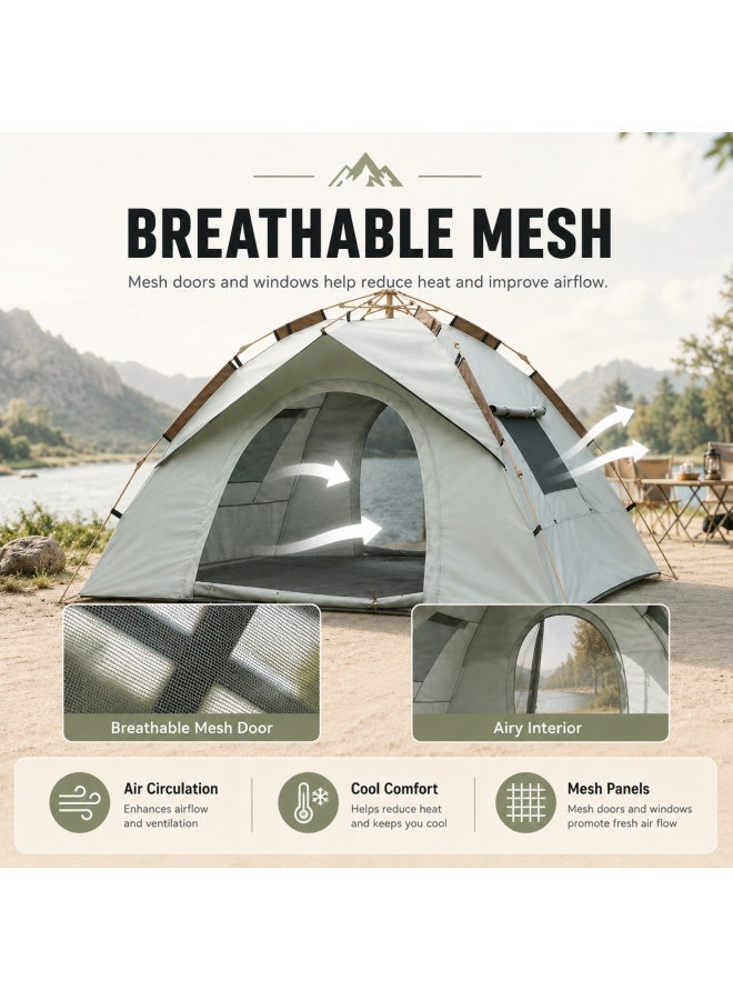 TAKHTEELA Camping Tent - Automatic Quick Open, Windproof, Easy Setup for Outdoor, Beach, Hiking, Traveling - Image 2