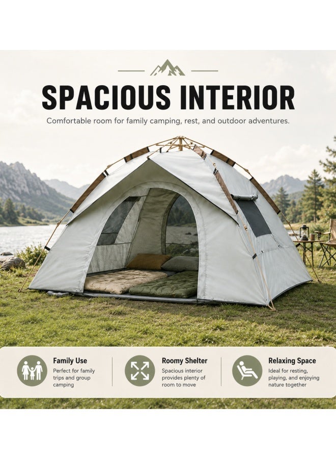 TAKHTEELA Camping Tent - Automatic Quick Open, Windproof, Easy Setup for Outdoor, Beach, Hiking, Traveling - Image 4