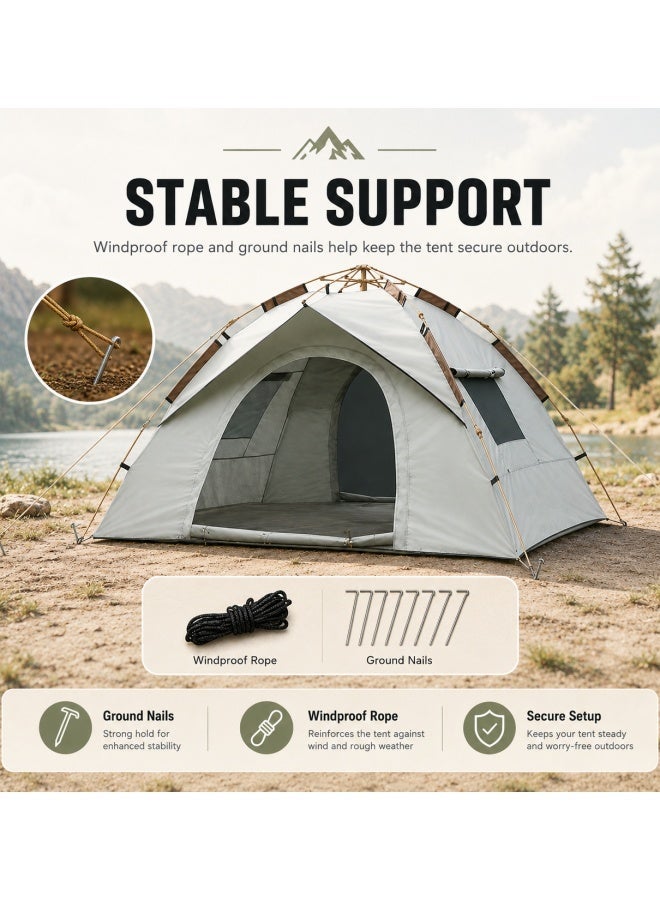 TAKHTEELA Camping Tent - Automatic Quick Open, Windproof, Easy Setup for Outdoor, Beach, Hiking, Traveling - Image 3