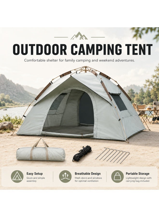 TAKHTEELA Camping Tent - Automatic Quick Open, Windproof, Easy Setup for Outdoor, Beach, Hiking, Traveling - Image 1