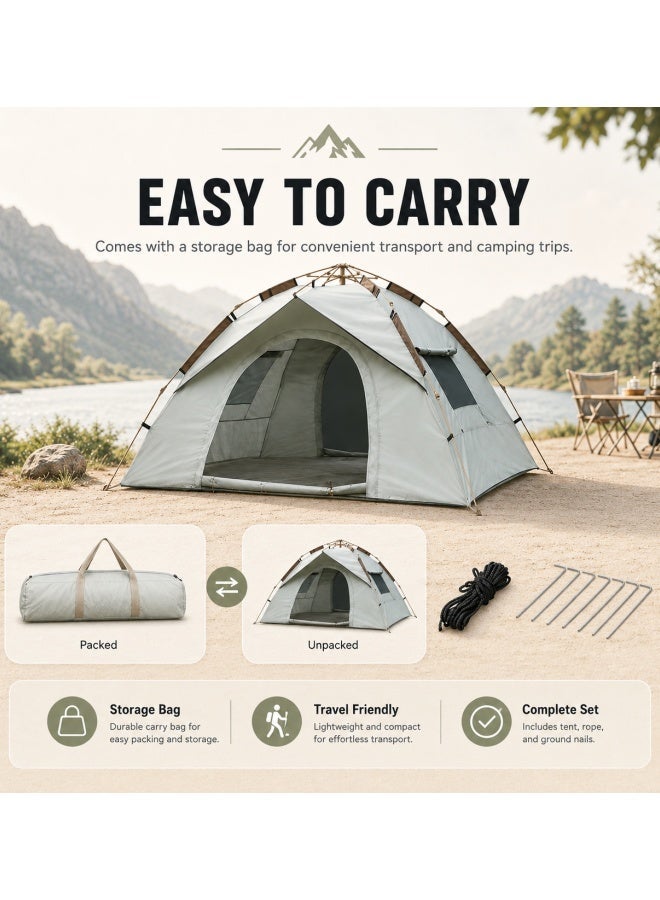 TAKHTEELA Camping Tent - Automatic Quick Open, Windproof, Easy Setup for Outdoor, Beach, Hiking, Traveling - Image 5