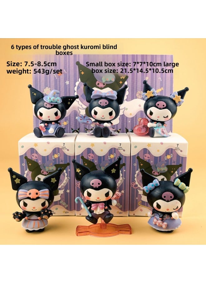 Ready In Stock, Kuromi Blind Box, Trick-Or-Treat Series Figures, Cute Girly Heart Desktop Decoration Ornaments, Birthday Gifts-Color:14 Styles Of Back Companions + 1 Random Melody Blind Box For Flower Season [if You Need A Complete Set Of 14]