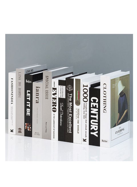 Decorative Books Set 12 Pcs Fashion Fake Book Modern Hardcover Decoration for Home Office Bar Table Shelf