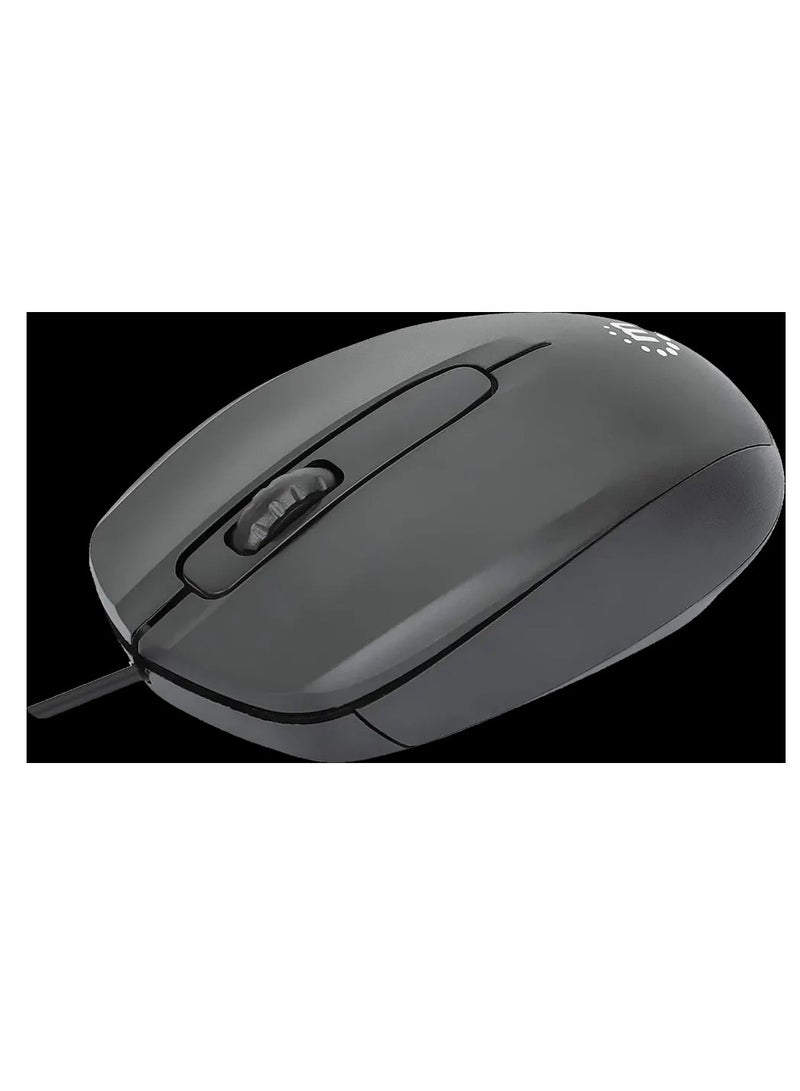 Manhattan Comfort II Wired Optical Mouse 190190 - 1000 DPI, Symmetrical Design, 1.2m –black Cable, USB-A - Image 4