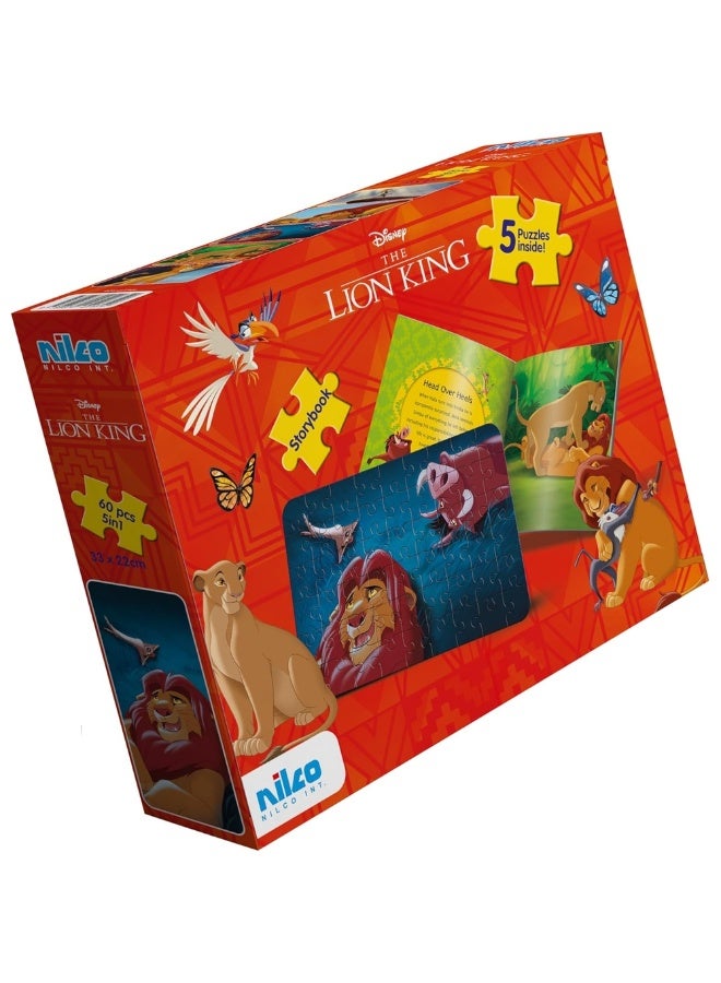 Nilco - Disney Lion King Storybook with 5 Puzzles 60 Pieces - 22980