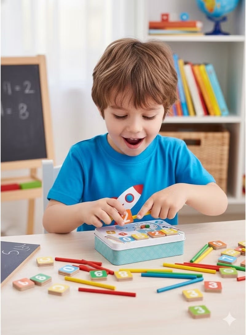 Saudi Select Magnetic Math Sticks & Clock Learning Set for Kids | Early Development Counting and Arithmetic Learning & Education Tool - Image 3