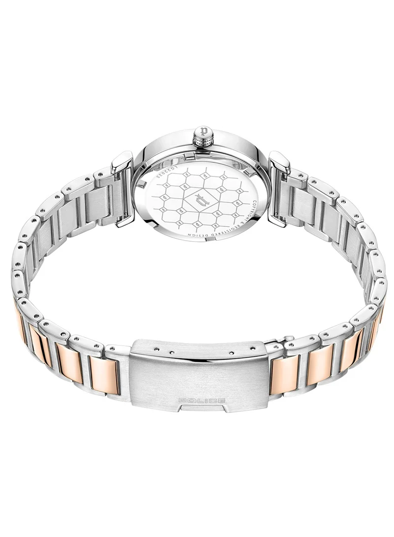 POLICE Women's Police Yeni Analogue Quartz Movement Satin Purple Dial with Silver and Rose Gold Plated Bracelet Watch for Women - PEWLG2202540