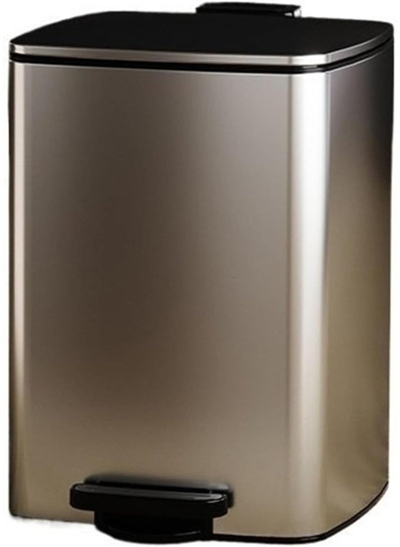 Hands-Free Stainless Steel Step Trash Can with Soft-Close Lid, 7L - Image 1