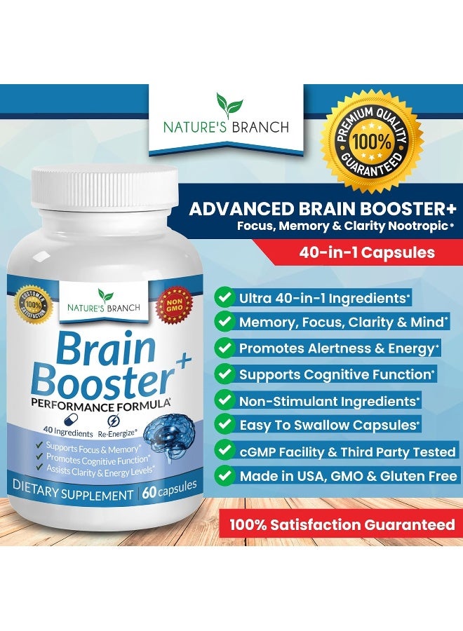 Nature's Branch 40-in-1 Brain Booster Supplement For Focus, Memory, Clarity, Energy - Image 3