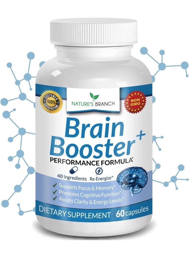 Nature's Branch 40-in-1 Brain Booster Supplement For Focus, Memory, Clarity, Energy - Image 1