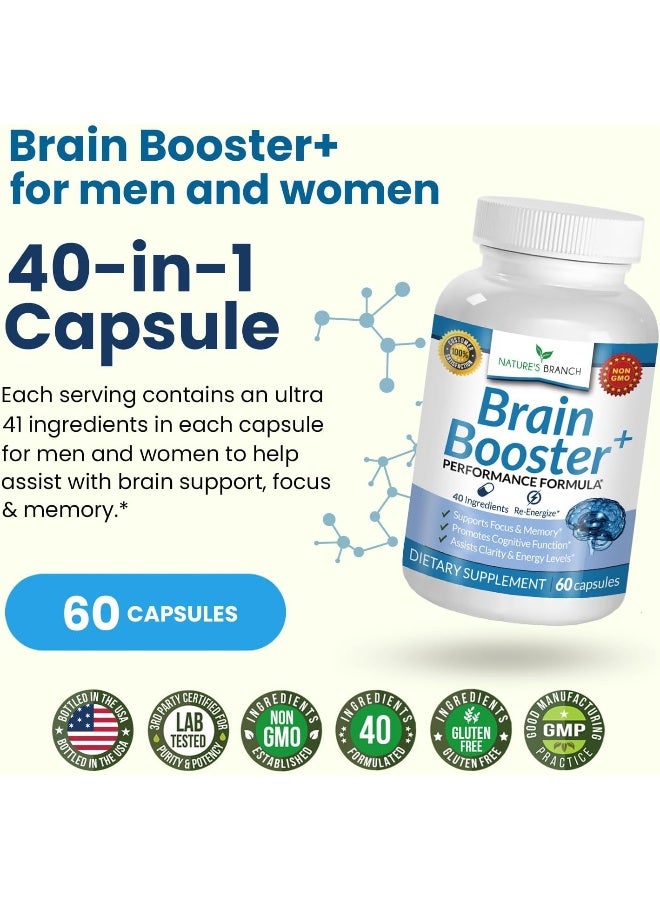 Nature's Branch 40-in-1 Brain Booster Supplement For Focus, Memory, Clarity, Energy - Image 2