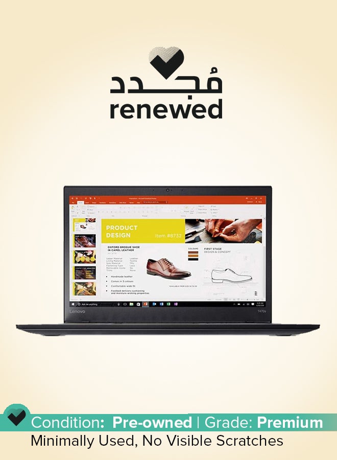 Lenovo Renewed - Thinkpad T470s Laptop With 14-Inch Display,Intel Core i5 Processor/6th Gen/8GB RAM/256GB SSD/Intel HD Graphics 620 English Black - Image 1