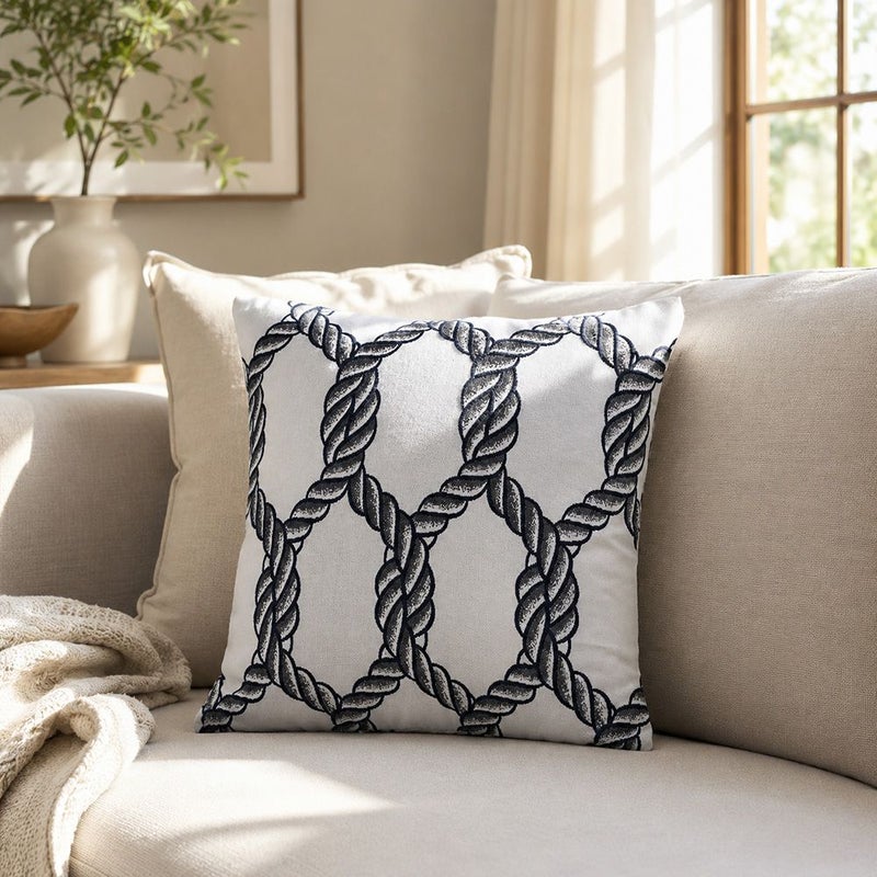 DANUBE HOME Woven Cushion 45X45Cm - Caribbean Midnight, Multi Color, Distinctive Accent Cushion, 100% Olefin, For Balcony Seating, Garden Benches And Terrace Sofa - Image 5