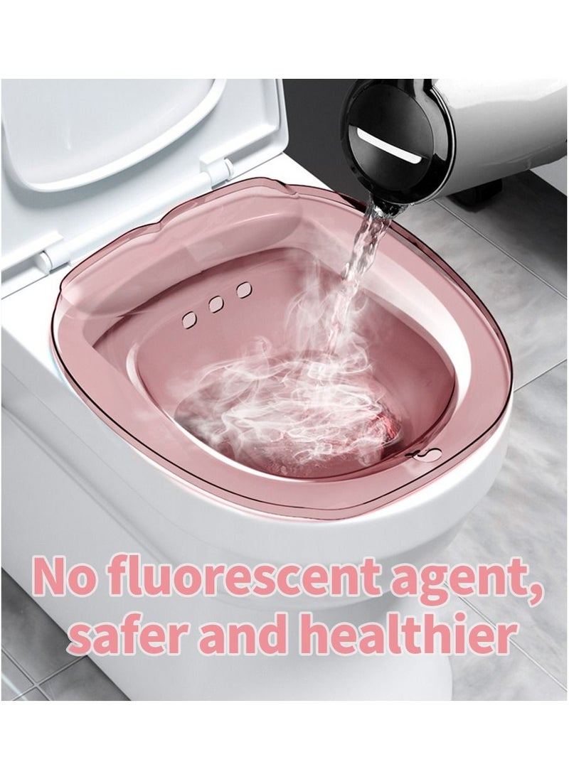 MileMelo Hemorrhoid Sitz Bath Postpartum Care Sitz Bath Medicated Bath Clear/Pink  - Image 4