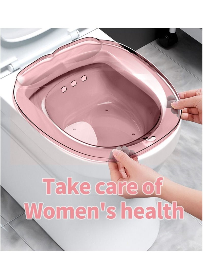MileMelo Hemorrhoid Sitz Bath Postpartum Care Sitz Bath Medicated Bath Clear/Pink  - Image 3