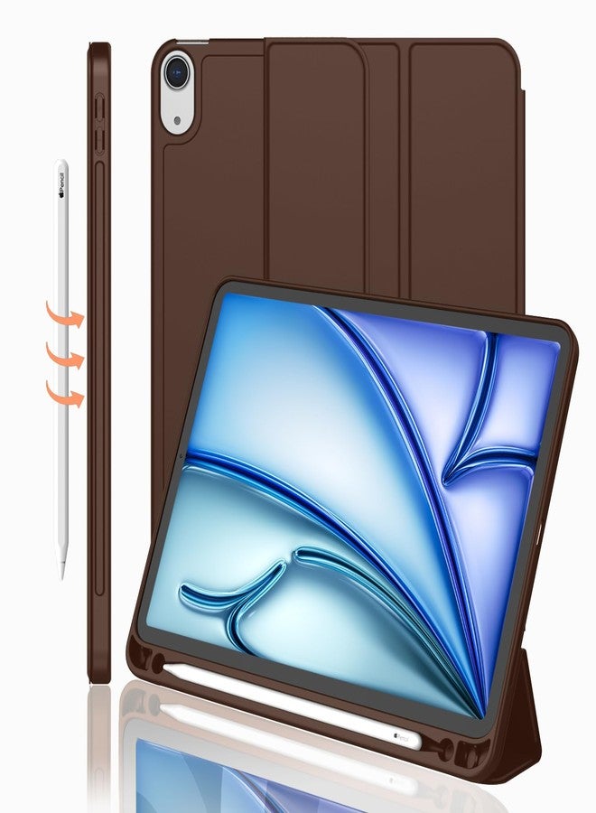 iMieet iPad Air 11 Inch Case M2 2024, iPad Air 5th/4th Generation Case 2022/2020 10.9 Inch with Pencil Holder, Trifold Stand Smart Case(Chocolate) - Image 1