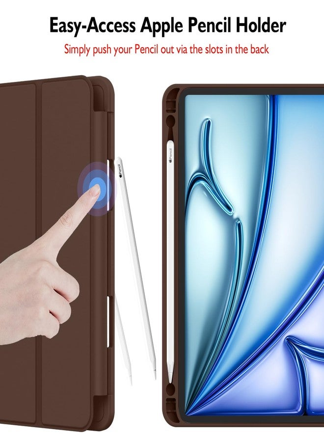 iMieet iPad Air 11 Inch Case M2 2024, iPad Air 5th/4th Generation Case 2022/2020 10.9 Inch with Pencil Holder, Trifold Stand Smart Case(Chocolate) - Image 3