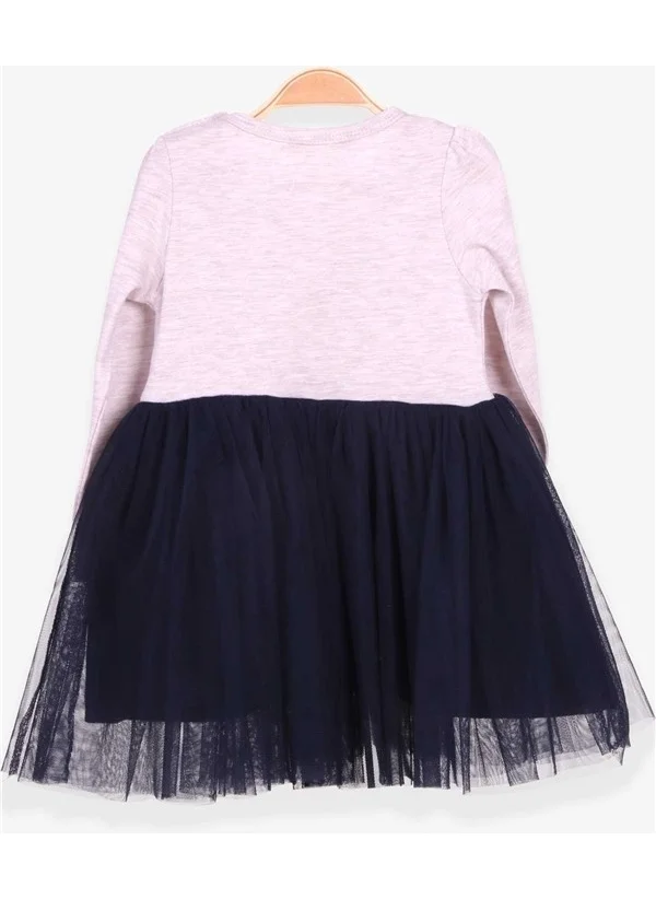 بريز Girls` Dress Unicorn Printed Beige Melange Cotton Soft (1.5-5 Years)