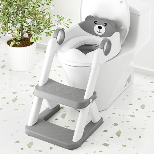 COOSEYA Toilet Seat, Potty Training Seat for Toddler, Upgraded 2-in-1 Potty Toilet Training for Boys and Girls,Waterproof Cushioned Mat with Non-Slip Step Stool - Image 1
