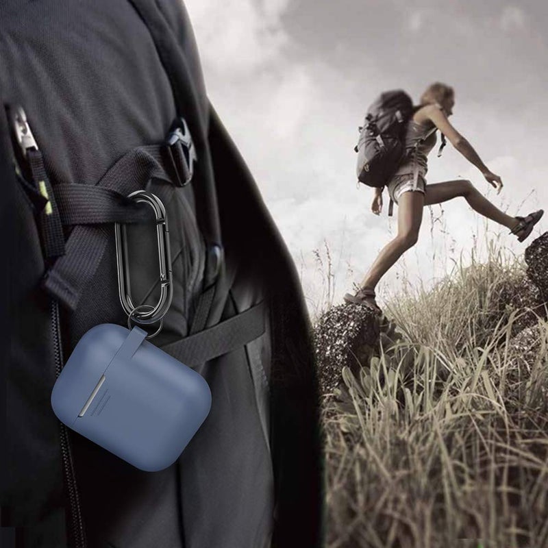 AhaStyle Upgrade Silicone Case Protective Cover [Front LED Visible] Compatible with Apple AirPods 2 & 1 (Navy Blue) - Image 5