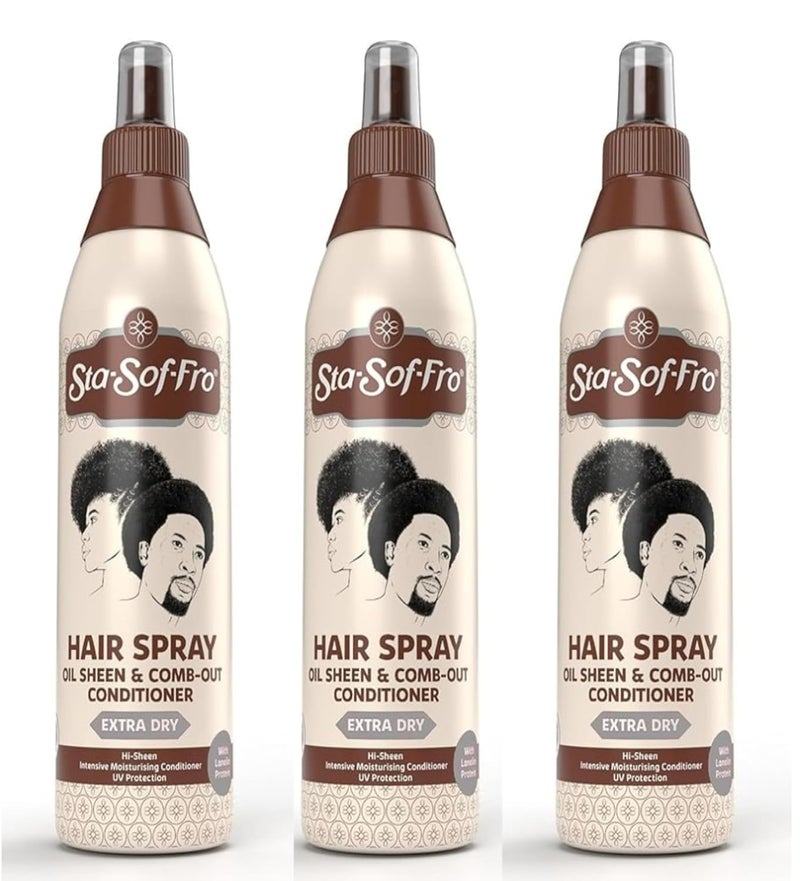Sta-Sof-Fro StaSofFro Hair  Scalp Spray 16oz XDry 3 Pack