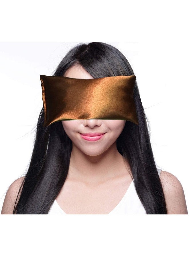 VIYANSHI Lavender Eye Pillow - Weighted Hot Cold Aromatherapy Lavender Eye Pillows for Yoga Sleeping Migraines Pain Stress Relief - Gifts for Christmas, Employees, Women - Free Eye Mask - Copper - Image 1