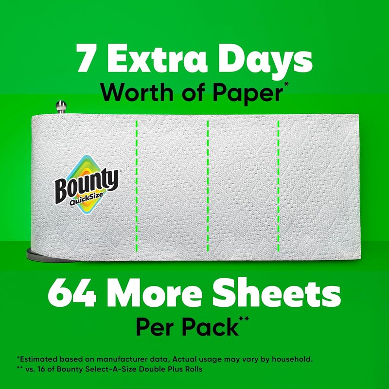 Bounty Quick-Size Paper Towels, White, Family Rolls, 16 Count (Equal to 40 Regular Rolls) - Image 5