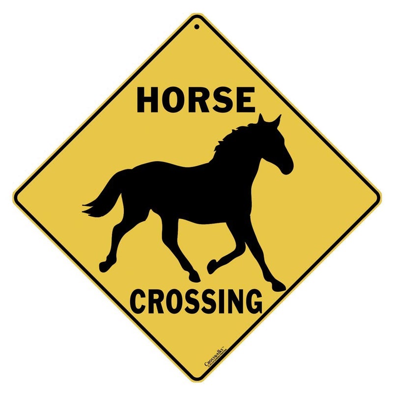 CROSSWALKS Horse Silhouette Crossing 12" X 12" Aluminum Sign (X351) - Image 4